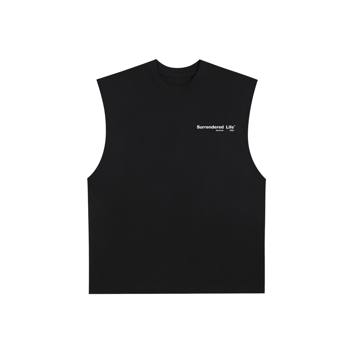 THROUGH THE GLASS | Raw Edge Sleeveless Graphic Tee
