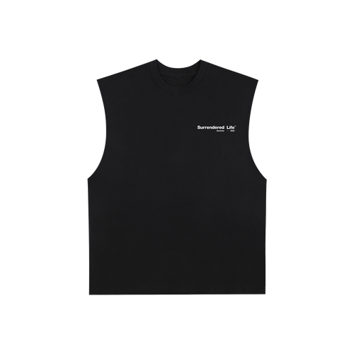 THROUGH THE GLASS | Raw Edge Sleeveless Graphic Tee