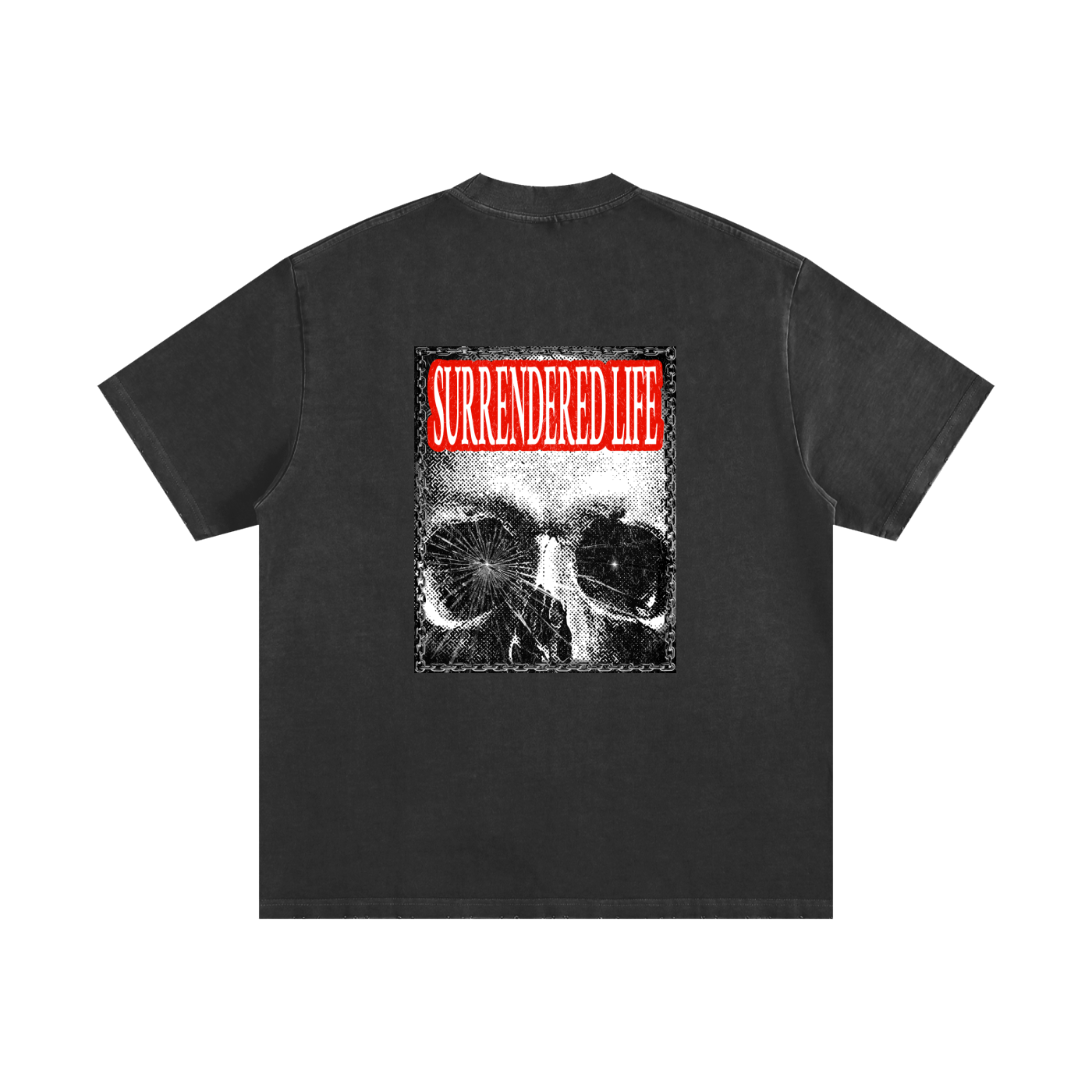 THROUGH THE GLASS | Vintage Black Wash Heavyweight Tee