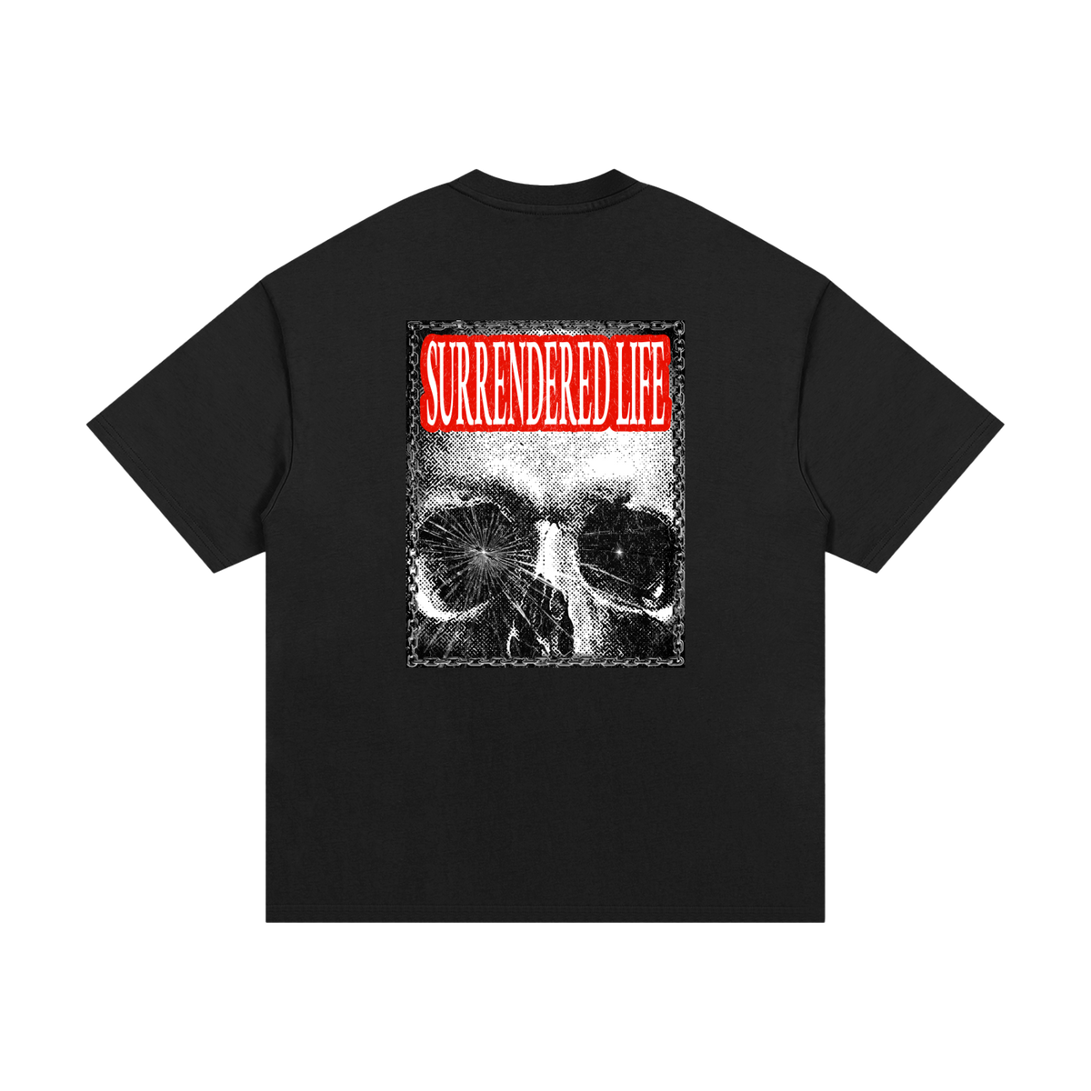 THROUGH THE GLASS | Black Heavyweight Graphic Tee