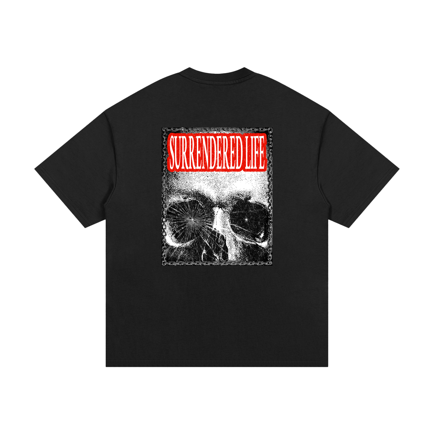 THROUGH THE GLASS | Black Heavyweight Graphic Tee